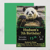 Invitation d'anniversaire de panda (Devant / Derrière)