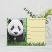 Invitation d'anniversaire de panda (Debout devant)