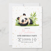 Invitation d'anniversaire de panda, Anniversaire d (Devant)