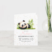Invitation d'anniversaire de Panda, Anniversaire d (Devant)