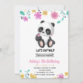 Invitation d'anniversaire de panda fille (Devant)