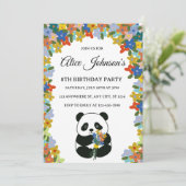 Invitation d'anniversaire de Panda, Fleur Panda An (Debout devant)