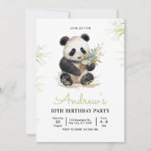Invitation d'anniversaire de Panda, Invitation d'a (Devant)