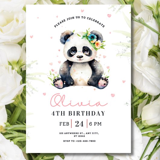 Invitation d'anniversaire de Panda, Invitation d'a