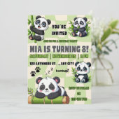 Invitation d'anniversaire de panda mignon  (Debout devant)