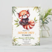 Invitation d'anniversaire de Panda roux (Debout devant)