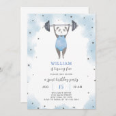 Invitation d'anniversaire de Panda Sport (Devant / Derrière)