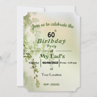 Invitation d'anniversaire de papa