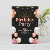 Invitation d'anniversaire de papier Rustique Kraft (Debout devant)