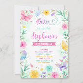 Invitation d'anniversaire de papillon (Devant)