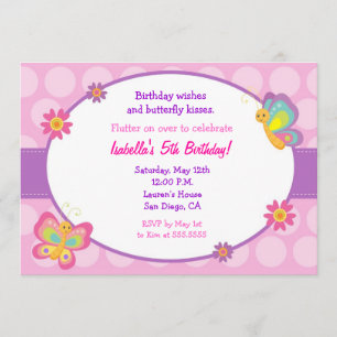 Invitation d'anniversaire de papillon