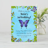 Invitation d'anniversaire de papillon (Debout devant)