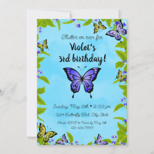 Invitation d'anniversaire de papillon