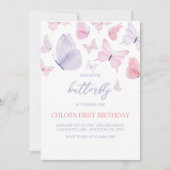 Invitation d'anniversaire de papillon (Devant)
