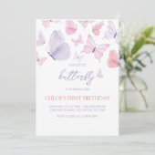 Invitation d'anniversaire de papillon (Debout devant)