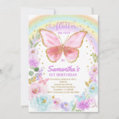 Invitation d'anniversaire de papillon (Devant)