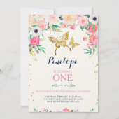 Invitation d'anniversaire de papillon (Devant)