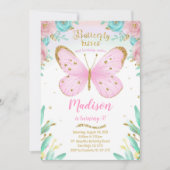 Invitation d'anniversaire de papillon (Devant)