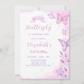 Invitation d'anniversaire de papillon (Devant)