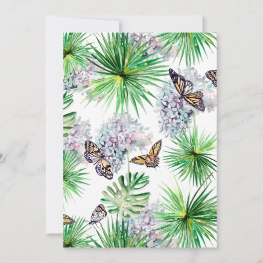 Invitation d'anniversaire de papillon (Dos)