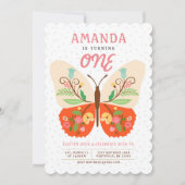 Invitation d'anniversaire de papillon (Devant)