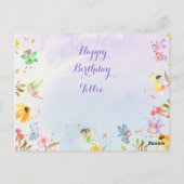 Invitation d'anniversaire de papillon de fée et de (Dos)