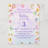 Invitation d'anniversaire de papillon de fée et de (Devant)