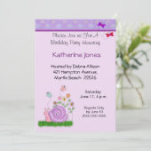 Invitation d'anniversaire de papillon et d'escargo (Debout devant)