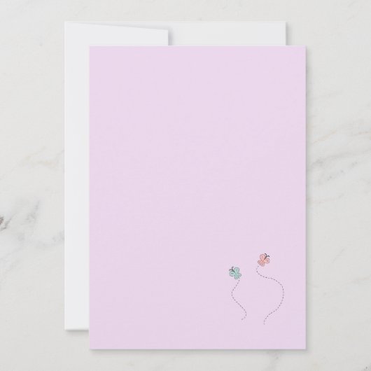 Invitation d'anniversaire de papillon et d'escargo (Dos)