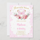 Invitation d'anniversaire de papillon modifiable (Devant)