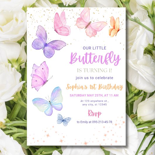 Invitation d'anniversaire de papillon, Petit papil