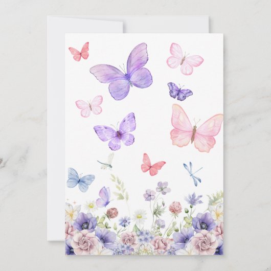 Invitation d'anniversaire de papillon, Petit papil (Dos)