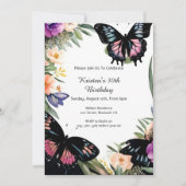 Invitation d'anniversaire de papillon simple (Devant)