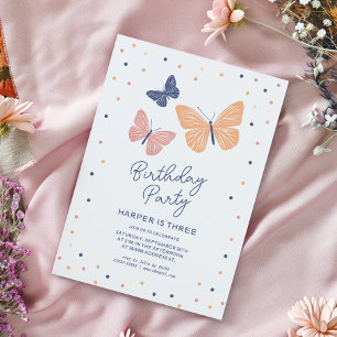 Invitation d'anniversaire de papillon simple moder