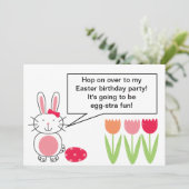 Invitation d'anniversaire de Pâques 5x7 customisé" (Debout devant)