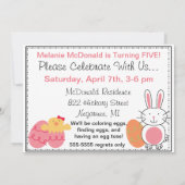 Invitation d'anniversaire de Pâques 5x7 customisé" (Dos)