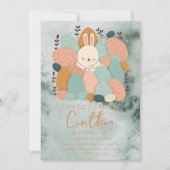 Invitation d'anniversaire de Pâques de lapin d'aqu (Devant)