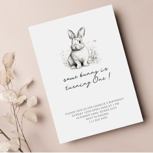 Invitation d'anniversaire de Pâques de lapin migno