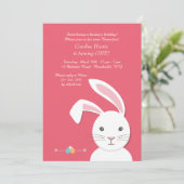 Invitation d'anniversaire de Pâques Lapin Blanc (Debout devant)