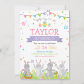 Invitation d'anniversaire de Pâques, Lapin de Pâqu (Devant)