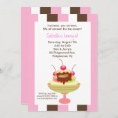 Invitation d'anniversaire de parfait de crème (Devant / Derrière)