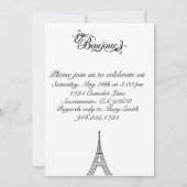 Invitation d'anniversaire de Paris rose et noir (Dos)