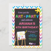 Invitation d'anniversaire de partie d'art, partie (Devant)