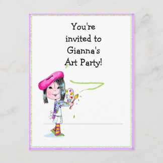 Invitation d'anniversaire de partie d'artiste