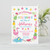 Invitation d'anniversaire de partie de Flamingle (Debout devant)