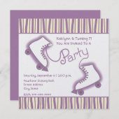 Invitation d'anniversaire de partie de patin de (Devant / Derrière)