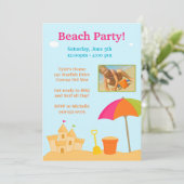 Invitation d'anniversaire de partie de plage (Debout devant)