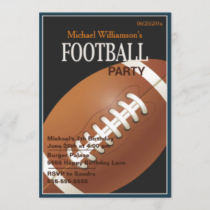 Invitation d'anniversaire de partie du football