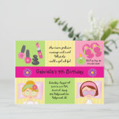 Invitation d'anniversaire de partie du spa de la (Debout devant)