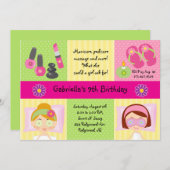 Invitation d'anniversaire de partie du spa de la (Devant / Derrière)